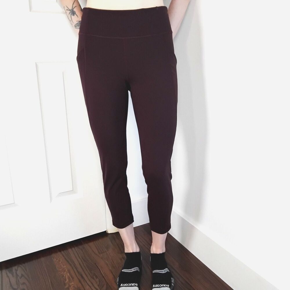 Lululemon Time To Sweat Crop *23" Size 8 Plum Shadow